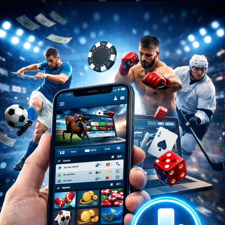 Infographic illustrating sports betting strategies like bankroll management and value betting